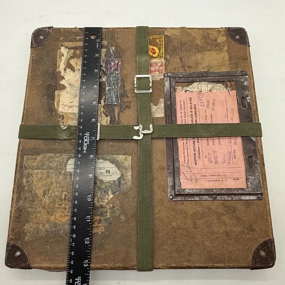 Antique‎ Motion Picture Film Case Shipping Container With Labels Stamps